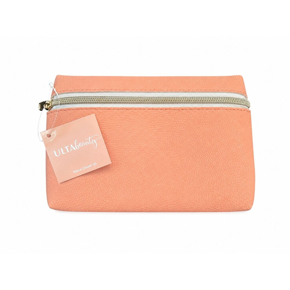 NEW Ulta Beauty Peach Faux Leather Cosmetic Makeup Clutch Bag